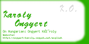 karoly ongyert business card